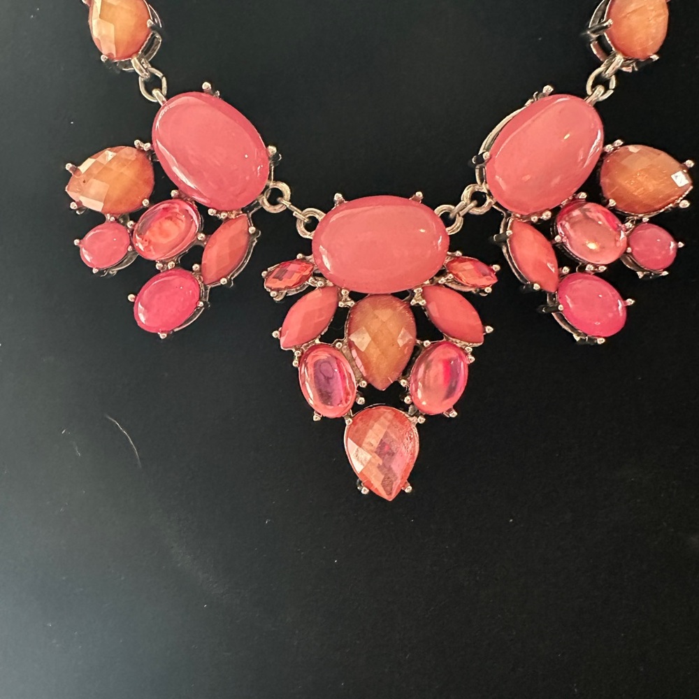 Pink & Orange Statement Necklace - Picture 2 of 11